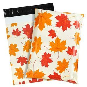 15 Pcs Fall Maple Leaves Poly Mailers 10"x13"
